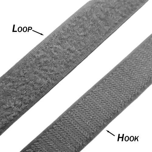 Miniatura 3 de Cinta de gancho y bucle cosible de 1 pulgada de ancho, color gris oscuro, no adhesiva, longitud de 1 yarda, cinta de gancho y bucle de nailon gris