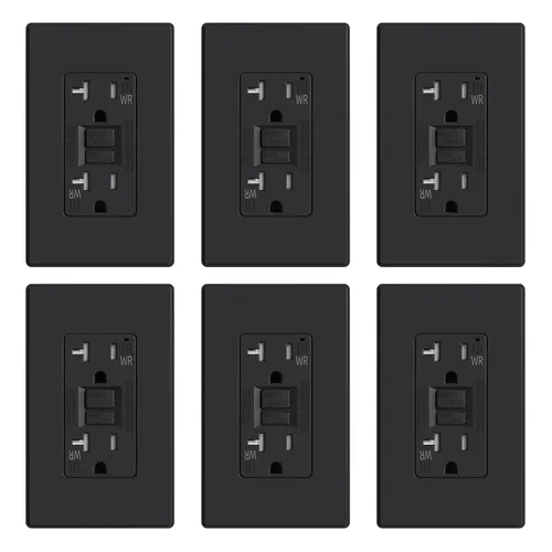 Miniatura 10 de ELEGRP Salida GFCI para Exteriores, Receptáculo GFI Eléctrico de Autoprueba de 15 Amperios con Diseño Más Delgado, Receptáculo GFCI Resistente a