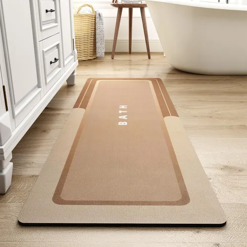Miniatura 25 de MontVoo -Alfombra de baño, antideslizante, súper absorbente, resistente a las manchas, de secado rápido, delgada, para baño, suelo, bañera, tocador
