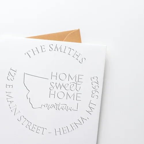 Miniatura 189 de Sello en relieve de dirección personalizado para nuevos propietarios de viviendas, sello redondo de 1-5/8 para dirección de casa, estampado