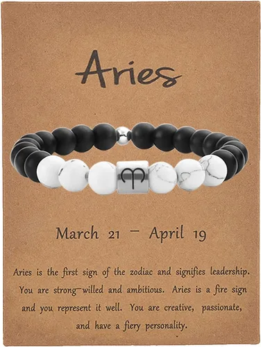 Long tiantian Pulsera del zodiaco para hombre, pulsera de horóscopo de constelación para mujer, regalos de signo del zodiaco, pulsera con cuentas