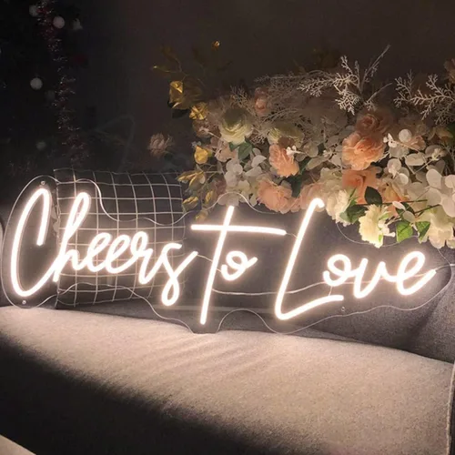 Miniatura 9 de Letrero de neón con texto en inglés "Happily Ever After", letrero de neón personalizado, decoración hecha a mano, para colgar en la pared, letrero