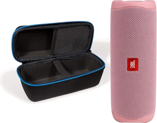 JBL Flip 5 (Rosa) + Paquete con divvi! Estuche Protector de Carcasa Rígida