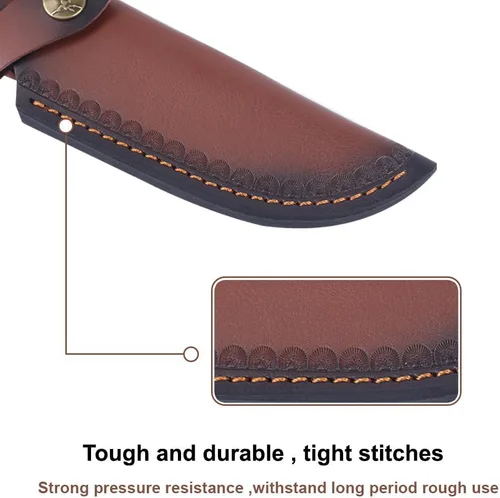 Miniatura 5 de MiOYOOW Funda de cuero para cuchillo, funda retro en relieve para cinturón para hoja de 4.7 x 1.6 pulgadas