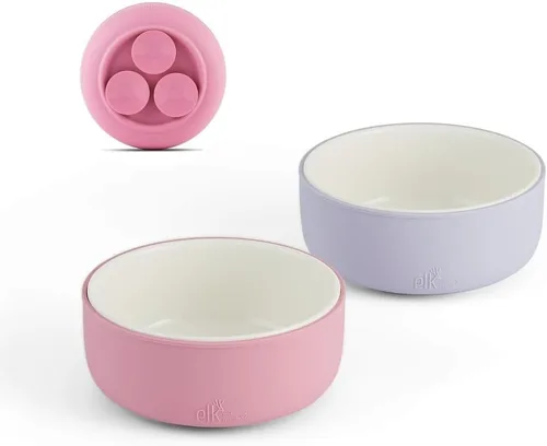 Miniatura 11 de Elk and Friends Cuencos de porcelana para niños con manga de silicona Alimentación para niños/niños pequeños/bebés Apto para microondas