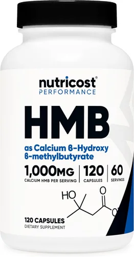 Miniatura 8 de Nutricost HMB (As Calcio Beta-hidroxi beta-metilbutirato) 1,000 mg, 60 cápsulas – 500 mg por cápsula, sin OMG, sin gluten, 30 porciones