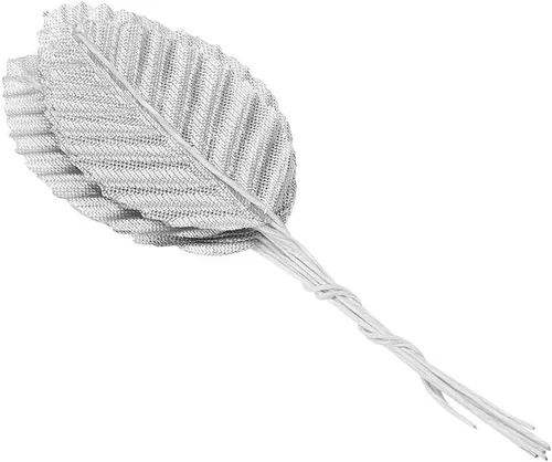 Miniatura 2 de Pssopp 200 piezas de tela y alambre de hierro decoración de ropa DIY decoración de fiesta de simulación hojas decoración floral (plata)