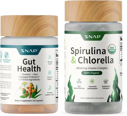 Miniatura 12 de Snap Supplements Suplemento de lipasa intestinal, probiótico, 50 cápsulas Gut Health Supplement for Women & Men, Digestive Enzymes, Bloating &