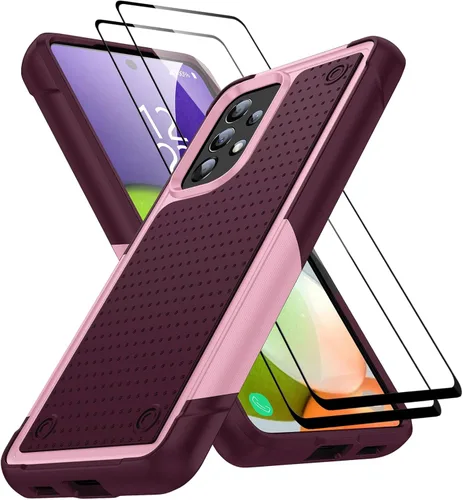 Miniatura 8 de Jeylly Funda para Samsung Galaxy A52 5G, Galaxy A52 Funda para teléfono con protector de pantalla híbrida de silicona antiarañazos, funda de defensa