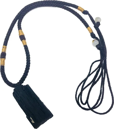 Miniatura 2 de Zungtin - Collar con colgante de chakra curativo de turmalina negra cruda natural