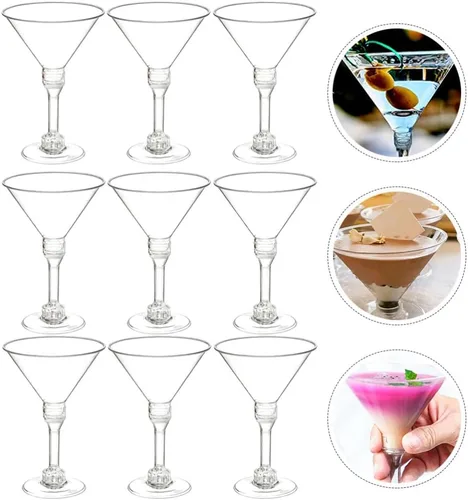 Miniatura 5 de Kichvoe 12 tazas de cóctel irrompibles elegantes para fiestas, bodas y uso diario para vino, whisky y postres, vasos duraderos para bebidas