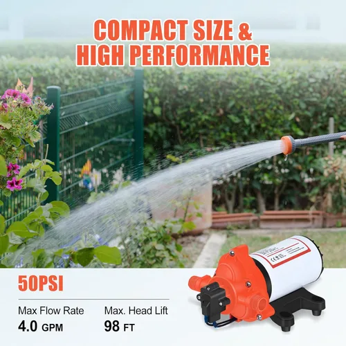 Miniatura 2 de Bomba de presión de agua de 110 V, 4.0 GPM, 50 PSI, alimentación de CA bajo demanda, bomba de diafragma de transferencia de agua autocebante