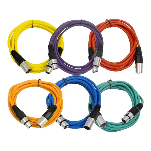 Miniatura 35 de Seismic Audio SAXLX-2Brown-Paquete de 6 cables de conexión XLR de 2 pies marrones - Cables de micrófono - Cables XLR macho a hembra - 2 pies