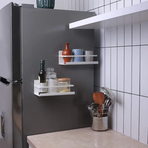 Miniatura 6 de NHZ Estante magnético para especias, refrigerador magnético para especias, estante magnético, estantes metálicos para refrigerador con imanes extra