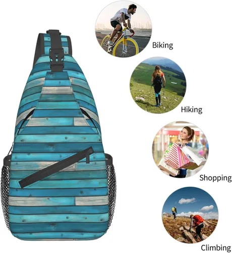Miniatura 5 de Small Crossbody Bags for Women Men - Vintage Green Wood Grain Print Adjustable Shoulder Bag Fanny Packs Belt Sling Bag Crossbody Purses Backpack for