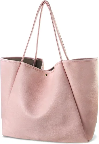 Miniatura 34 de HOXIS Bolso de mano de cuero PU de gran tamaño para mujer, bolso de fin de semana, bolso de viaje