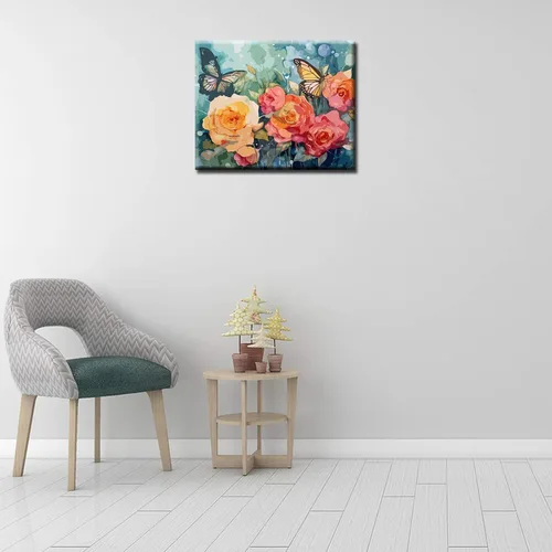 Miniatura 4 de Tucocoo Kits de pintura por números de rosas coloridas de 16 x 20 pulgadas, lienzo digital de pintura al óleo para adultos principiantes con Obras