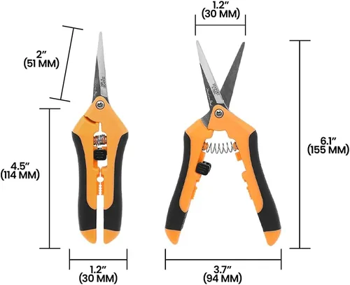 Miniatura 5 de Zenport Podadora curvada hidropónica de Microblade H355C, hoja de acero inoxidable