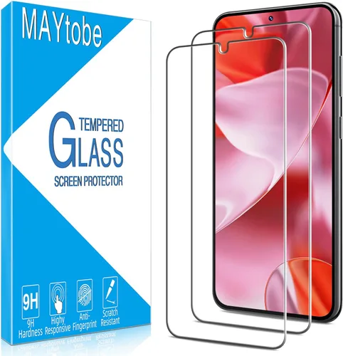MAYtobe [Paquete de 2 protectores de pantalla diseñados para Samsung Galaxy S23 5G, vidrio templado, compatible con escáner ultrasónico de huellas