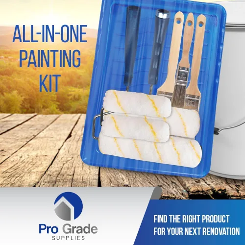 Miniatura 5 de Pro Grade Kit de rodillos de pintura, pincel y rodillo, juego de 10 piezas, siestas de pintura de pared para profesionales y propietarios