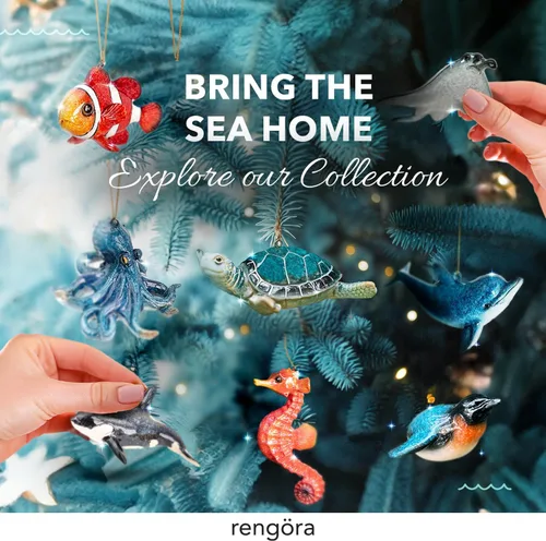 Miniatura 7 de Adorno de tortuga marina azul, decoraciones navideñas pintadas a mano 2023, temática de playa, decoración del océano, adornos de árbol de Navidad