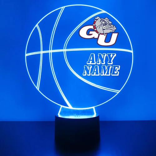 Miniatura 40 de Lámpara de luz nocturna personalizada de la Universidad de Missouri (Mizzou) Tigers con bola de baloncesto y logotipo, letrero LED con control