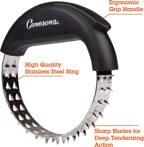 Miniatura 2 de Camerons Herramienta de barbacoa para ablandador de carne, cuchillas afiladas de acero inoxidable que rompen tendones duros en carne de res, aves