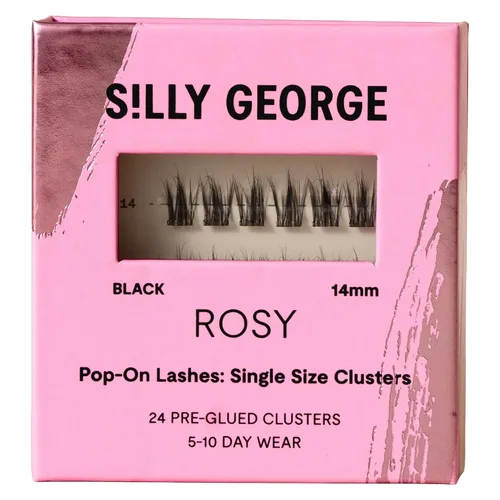 Miniatura 10 de Silly George Pestañas emergentes de un solo tamaño, kit de racimo de pestañas postizas prepegadas en 1 paso, extensiones de aspecto natural, paquete