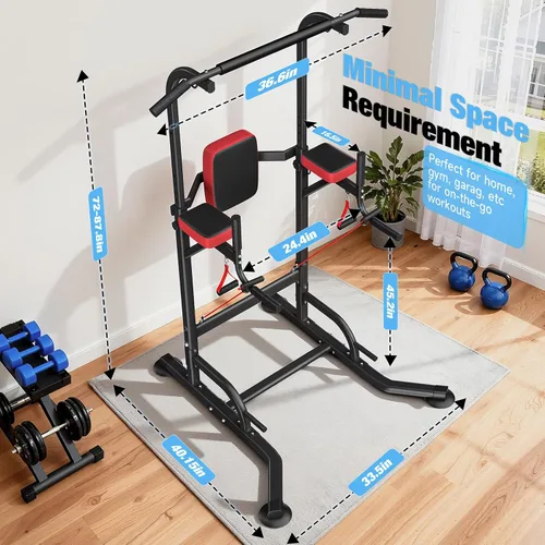 Miniatura 7 de Dskeuzeew Power Tower Estación de Barra de Dominadas para Gimnasio en Casa Fuerza, Estación de Dominadas y Fondos de 450 LBS Entrenador Asistivo