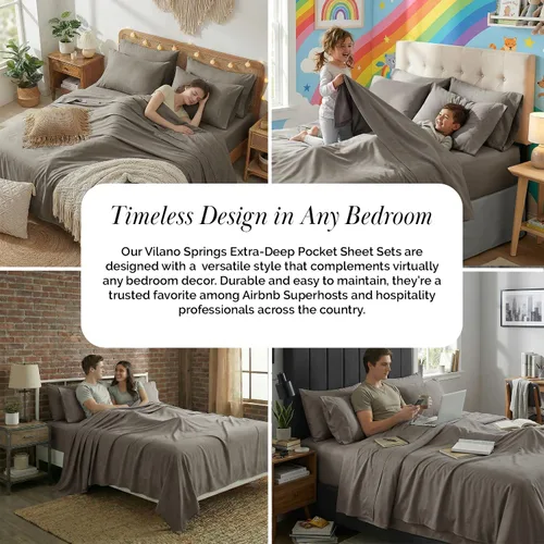 Miniatura 123 de Southshore Fine Living, Inc. Juego de 7 piezas de sábanas King divididas para cama ajustable, juego de sábanas King divididas con bolsillo de 21