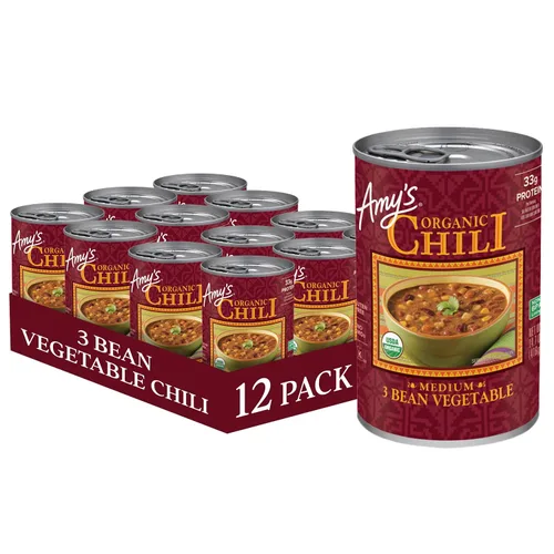 Miniatura 23 de Amy's, Chili, Sin gluten, Vegetariano, Orgánico, Picante Medio, Pimiento jalapeño, 14.7 oz, Paquete de 6