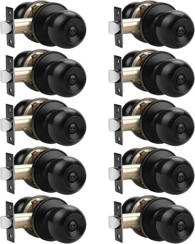Miniatura 31 de Probrico Paquete de 10 pomos redondos para puerta de cama/baño, función de privacidad para baño/dormitorio, pomos de puerta interior con cerradura