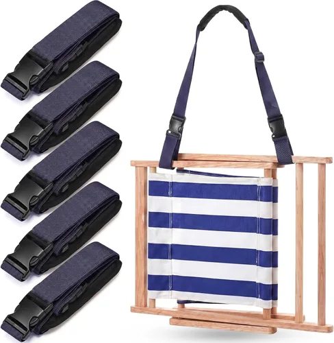 Miniatura 16 de Sanwuta Correa de transporte ajustable para silla de playa, correas para silla de camping, plegables, para playa, mochilero, bicicletas plegables