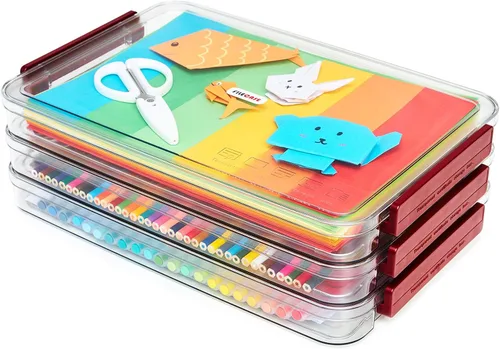 Miniatura 13 de CATOOMUU - Juego de 2 cajas de almacenamiento de 5.5 cuartos de galón, 9 x 13, de plástico, portátiles, con cierre de presión, transparentes