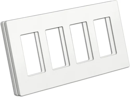 Miniatura 10 de Paquete de 50 placas BESTTEN de pared sin tornillos de 1 banda, USWP4 brillante blanco roto, cubierta de salida de decorador, placa frontal