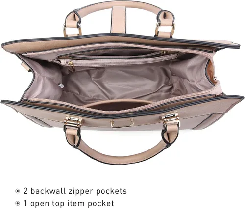 Miniatura 5 de Bolso de mano para mujer con solapa, bolso de hombro con correa, bolso de mano con asa superior, bolso tote, bolso satchel, monedero, bolso de Beige