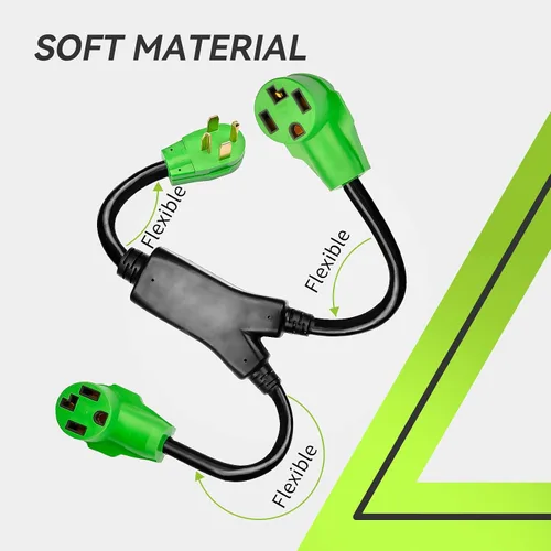 Miniatura 4 de RVMATE Divisor de secadora de 4 clavijas de 30 amperios, NEMA 14-30P a (2) receptáculo 14-30R Y de 26.5 pulgadas, chaqueta de PVC impermeable