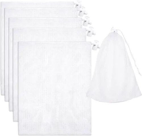 Paquete de 6 bolsas de filtro de malla fina de 24 x 16 pulgadas para aspiradores de hojas, bolsa de repuesto de red para aspiradora de piscina con