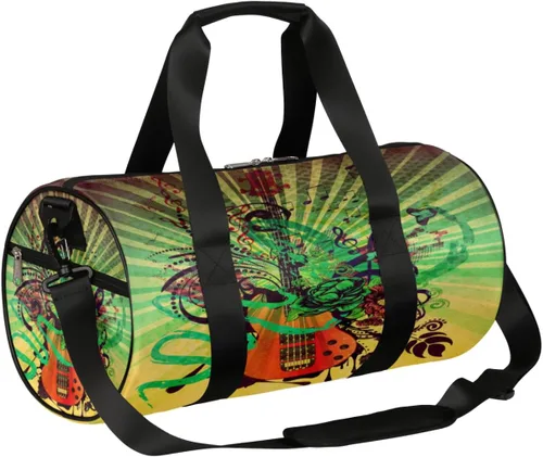 Grunge - Bolsa de lona musical retro con correa de hombro desmontable, bolsa deportiva para gimnasio, bolsa deportiva para estudiantes, 17.6 x 9 x 9