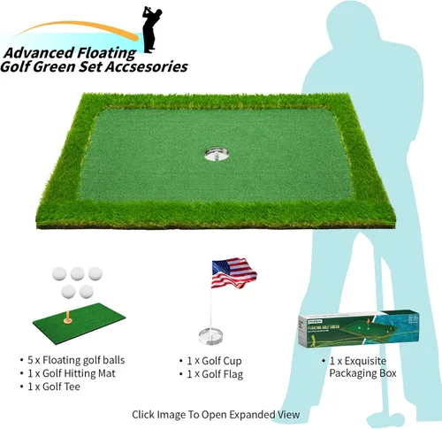 Miniatura 4 de Verde de golf flotante para piscina, varios tamaños (35"x24"/47"x35"/63"x47") para adaptarse a tus necesidades, green de chipping flotante, ideal