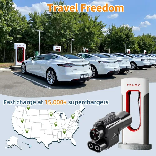 Miniatura 4 de Tesla Supercharger a CCS1 Adaptador (2025) - 1000 V/500 A carga rápida NACS a CCS compatible con vehículos eléctricos seleccionados