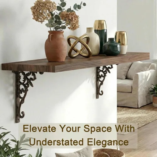 Miniatura 3 de Z Metnal Soportes decorativos para estantes, 6 x 9 pulgadas, soporte de buzón de metal de hierro forjado fundido, decoración de pared, soporte