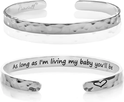 Miniatura 26 de Carviell Pulseras grabadas para mujer, inspiradoras, amistad, amor, mamá, hija, hermana, cristiana, graduación, conmemoración y regalos de boda, más