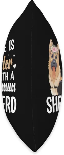 Miniatura 2 de German Shepherd Dog Gift Design Ideas Life is Better with a German Shepherd Dog - Divertida almohada de 16 x 16 pulgadas, multicolor