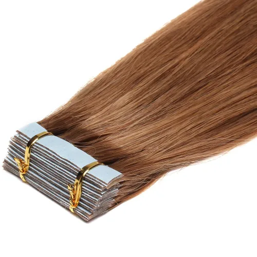 Miniatura 77 de Extensiones de cabello humano Remy con cinta adhesiva sin costuras (16 pulgadas, 10 unidades, rubio ceniza)
