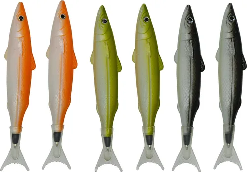 Miniatura 8 de Maydahui 6 bolígrafos creativos de peces, tinta negra para escuela, oficina, hogar