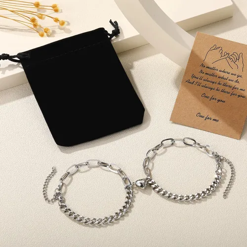 Miniatura 3 de GIEIWIW Magnetic Couple Bracelet Set Friendship Couple Long Distance Bracelet Gold Bracelet Women Men for Graduation Valentine's Day Father's Day
