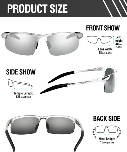 Miniatura 19 de Duco - Gafas de sol deportivas polarizadas para hombre con protección UV 8177s