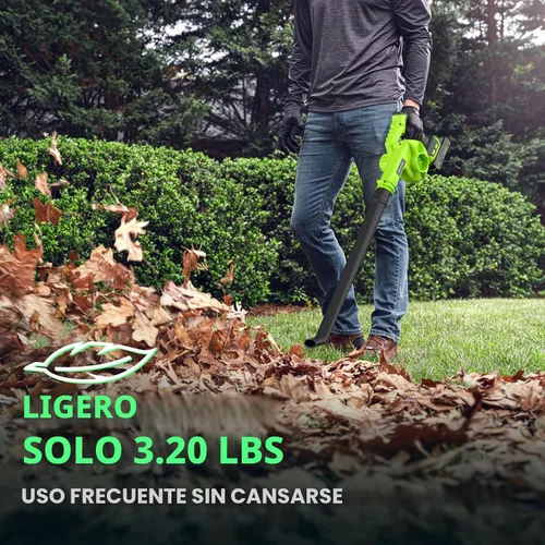 Miniatura 3 de Soplador de hojas inalámbrico con batería y cargador, soplador eléctrico inalámbrico de 20 V, soplador de hojas pequeñas de 120 MPH, soplador