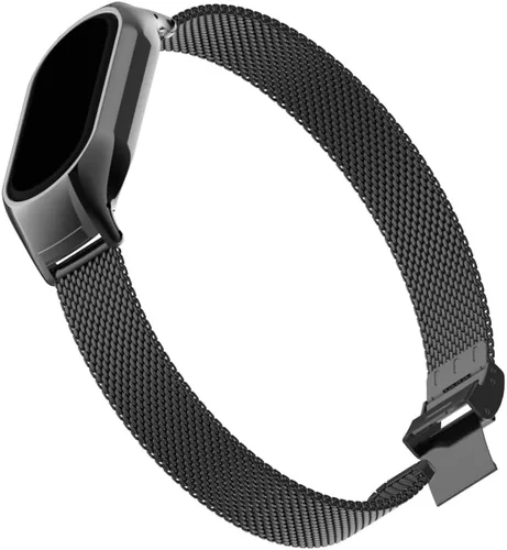 Miniatura 4 de Correa de reloj de metal compatible con Fitbit Luxe/Luxe SE de acero inoxidable con marco de bisel protector con diseño de malla de correa de muñeca